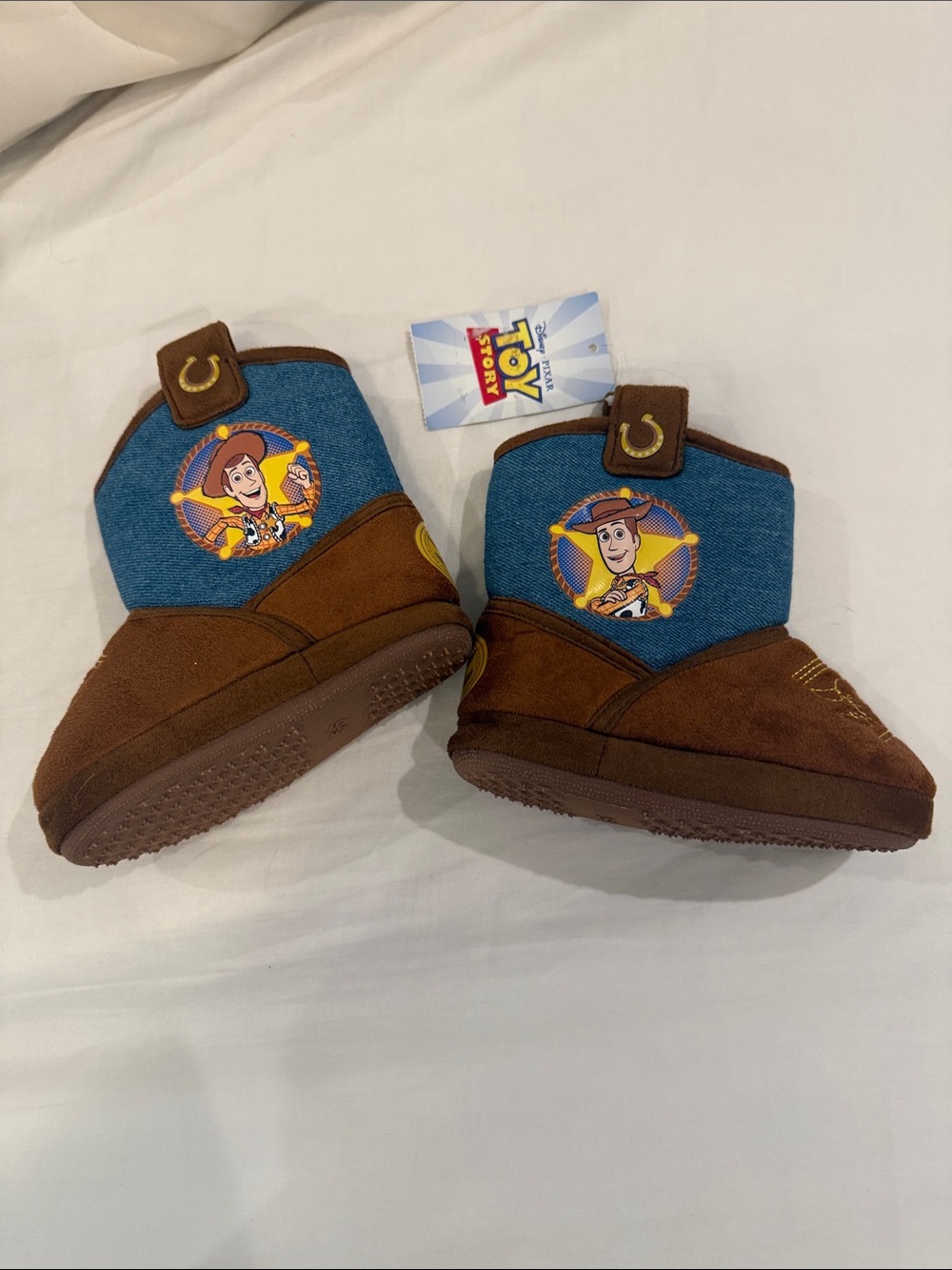 NWT Toy Story Woody Toddler house boots - Brown & Blue